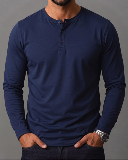 Blusa Henley de Manga Longa em Algodão Egípcio - Legacy