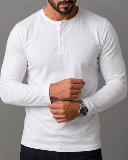 Blusa Henley de Manga Longa em Algodão Egípcio - Legacy