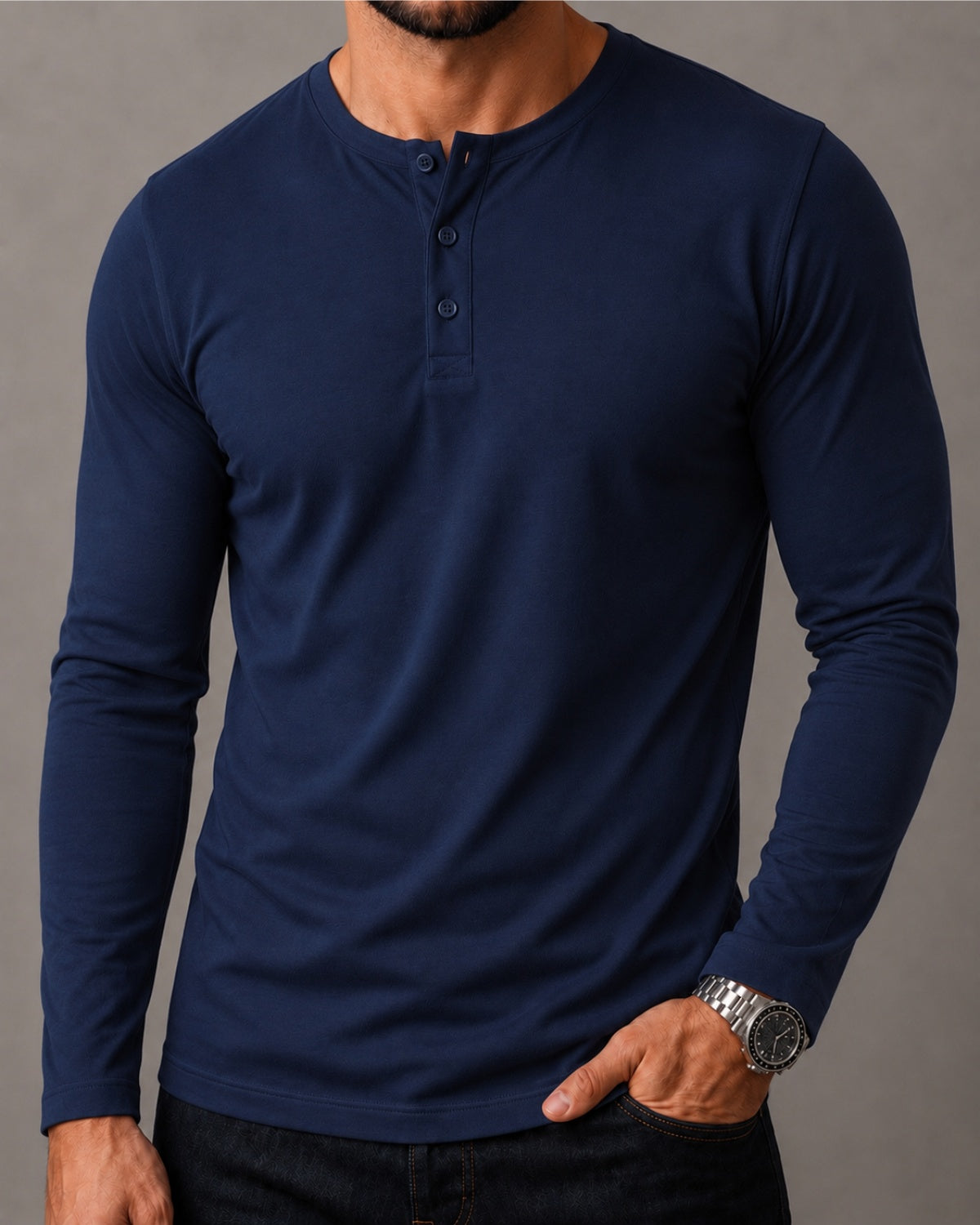 Kit 2x Blusa Henley de Manga Longa em Algodão Egípcio - Legacy - R$ 179,00 cada