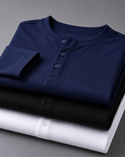 Kit 2x Blusa Henley de Manga Longa em Algodão Egípcio - Legacy - R$ 179,00 cada