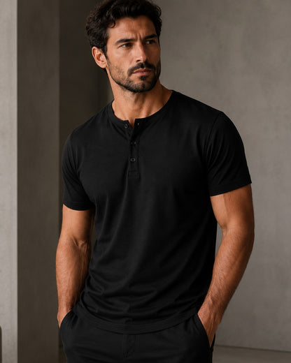 Kit 2x Camiseta Henley de Algodão Egípcio Luxor - R$ 173,00 cada