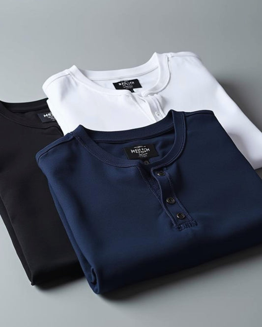 Kit 3x Camiseta Henley Luxor - R$ 161,00 cada