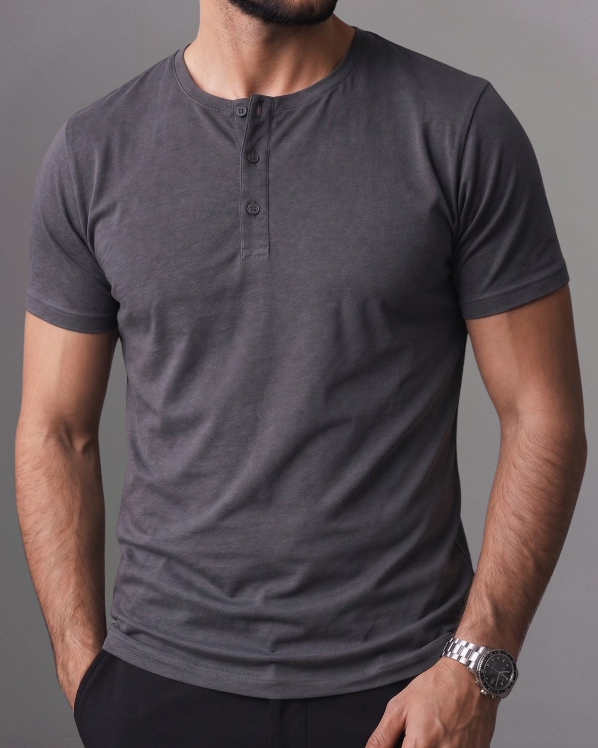 Camiseta Henley de Algodão Egípcio - Luxor