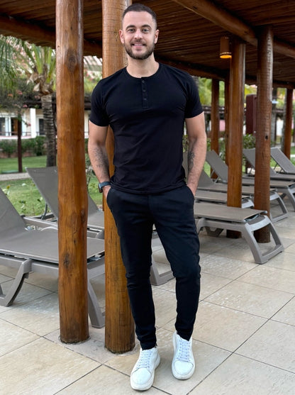 Kit 3x Camiseta Henley de Algodão Egípcio Luxor - R$ 158,00 cada