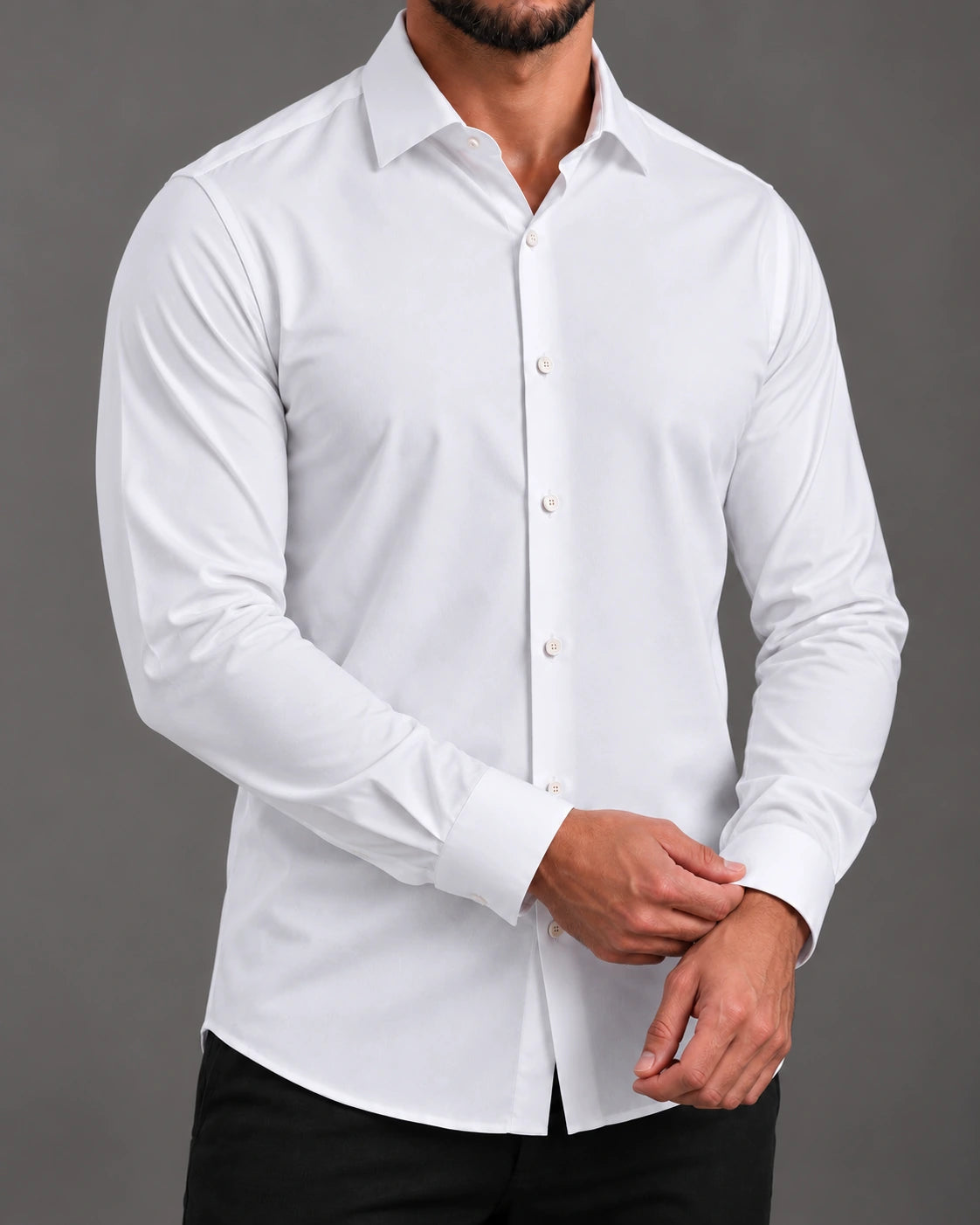 A presença de uma camisa.
A liberdade de se mover.