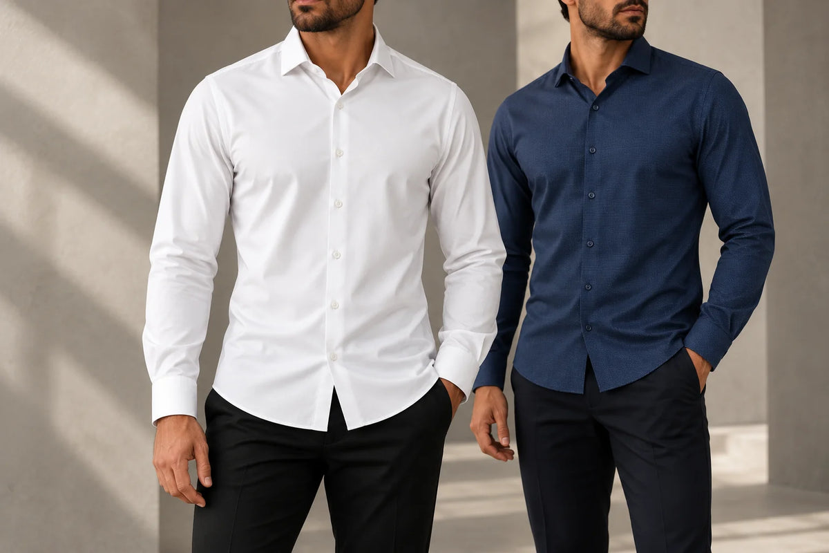 Campanha Mensch One com camisas sociais.