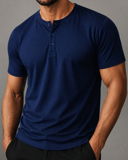 Camiseta Henley de Algodão Egípcio - Luxor